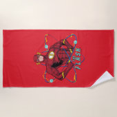 Serviette De Plage Graphique atomique Flash de dessin (Devant)