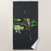 Serviette De Plage Graphique de caractère noir de la bande de rebond (Devant)