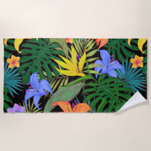 Serviette De Plage Graphique de fleur d'Aloha de Hawaii tropical