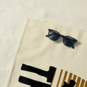 Serviette De Plage Graphique de silhouette de coucher de soleil des G (En situation)