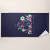 Serviette De Plage Graphique des reliques de la mort florales (Devant)