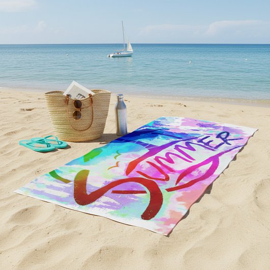 Serviette De Plage Graphique d'été 