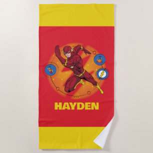 Serviette De Plage Graphique d'exécution du laboratoire Flash de dess