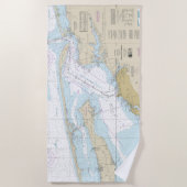 Serviette De Plage Graphique marin de la baie Pensacola 11383 (Devant)