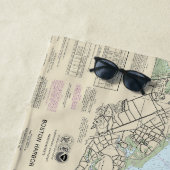 Serviette De Plage Graphique nautique du port de Boston 13270 (En situation)