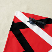 Serviette De Plage Graphique noir, rouge et blanc (En situation)