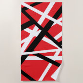 Serviette De Plage Graphique noir, rouge et blanc (Devant)