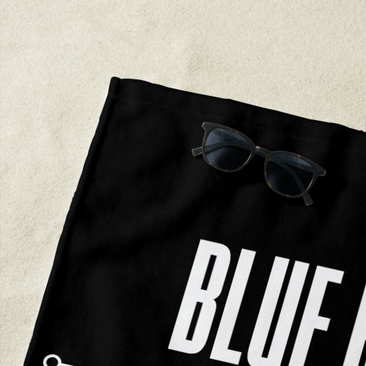 Serviette De Plage Graphique technique du scarabée bleu (En situation)