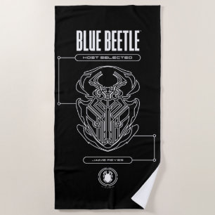 Serviette De Plage Graphique technique du scarabée bleu