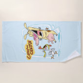 Serviette De Plage Graphisme de Cow et Chicken en train de rire (Devant)