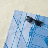 Serviette De Plage Graphisme de la vache et du poulet (En situation)