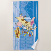 Serviette De Plage Graphisme de la vache et du poulet (Devant)