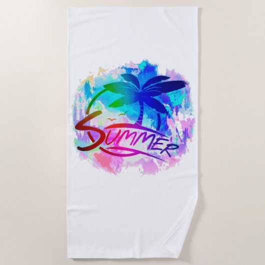 Serviette De Plage Graphisme d'été (Devant)