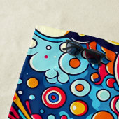 Serviette De Plage Graphisme psychédélique coloré (En situation)