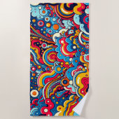 Serviette De Plage Graphisme psychédélique coloré (Devant)