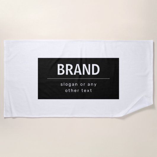 Serviette De Plage Gras Marque moderne ou nom commercial | Noir et bl (Devant)