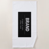 Serviette De Plage Gras Marque moderne ou nom commercial | Noir et bl (Devant)