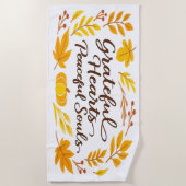 Serviette De Plage 'Grateful Hearts, Peaceful Souls' Beach Towel (Devant)