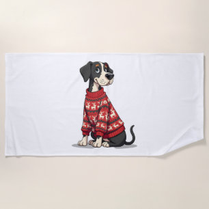 Serviette De Plage Great Dane Christmas Sweat chien