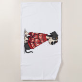 Serviette De Plage Great Dane Christmas Sweat chien (Devant)