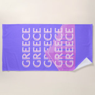 Serviette De Plage Grèce, Athènes Travel Art, Retro Travel Art