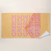 Serviette De Plage Grèce Travel Art, Summer Travel Art, Orange (Devant)