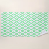 Serviette De Plage Green and white diamond pattern (Devant)