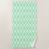 Serviette De Plage Green and white diamond pattern (Devant)