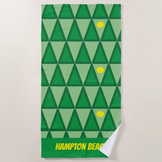 Serviette De Plage Green Beach Towel Nom de plage Customisé (Devant)