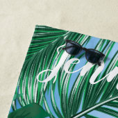 Serviette De Plage Green Custom Tropical Island Vacances Party (En situation)