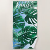Serviette De Plage Green Custom Tropical Island Vacances Party (Devant)