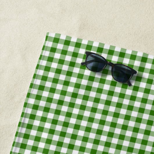 Serviette De Plage Green Gingham (En situation)