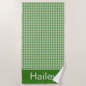 Serviette De Plage Green Gingham (Devant)