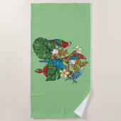 Serviette de plage Green Macaw (Devant)