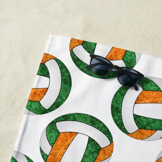 Serviette De Plage green orange volleball filles esprit d'équipe cade (En situation)