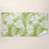 Serviette De Plage Green Palm Feuille Rainforest Motif (Devant)