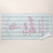 Serviette De Plage Green Palm Spring Pastel Beach Anniversaire (Devant)