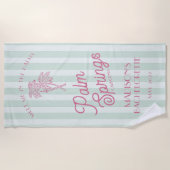 Serviette De Plage Green Palm Spring Pastel Beach Bachelorte Party (Devant)