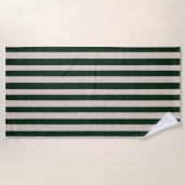 Serviette De Plage Green striped beach towel (Devant)