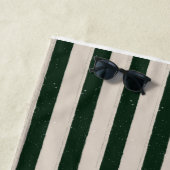 Serviette De Plage Green striped beach towel (En situation)