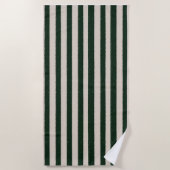 Serviette De Plage Green striped beach towel (Devant)