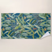 Serviette De Plage Green Tropical Jungle Banana Tree Strelitzia (Devant)