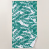 Serviette De Plage Green Tropical Palm Feuille Motif (Devant)