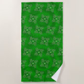 Serviette De Plage Green Turtle Dot Art, (Devant)