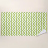 Serviette De Plage Green Zigzag, Green Chevron, Motif géométrique (Devant)