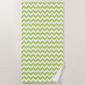 Serviette De Plage Green Zigzag, Green Chevron, Motif géométrique (Devant)