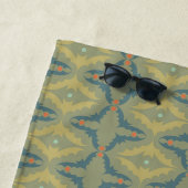 Serviette De Plage Greenish Retro Vintage Pattern (En situation)