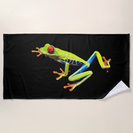 Serviette De Plage Grenouille peinte aux yeux rouges (Devant)