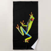 Serviette De Plage Grenouille peinte aux yeux rouges (Devant)