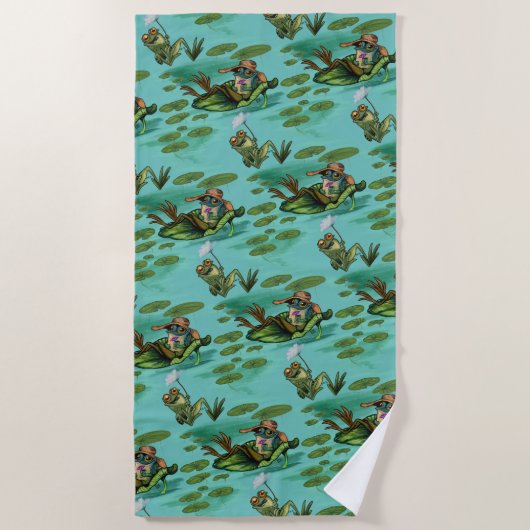 Serviette De Plage Grenouilles d'été réfrigérées (Devant)